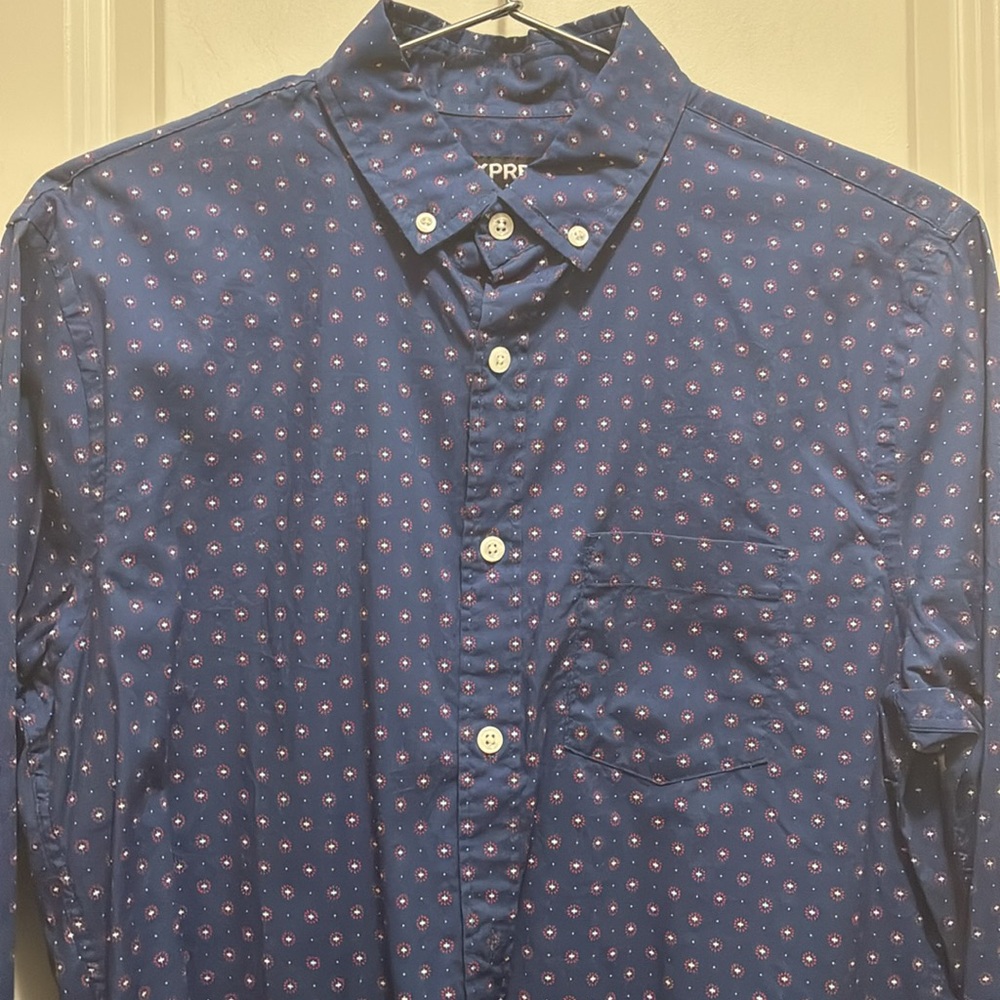 Express Men's Size Small 14 14 1/2 Navy Blue